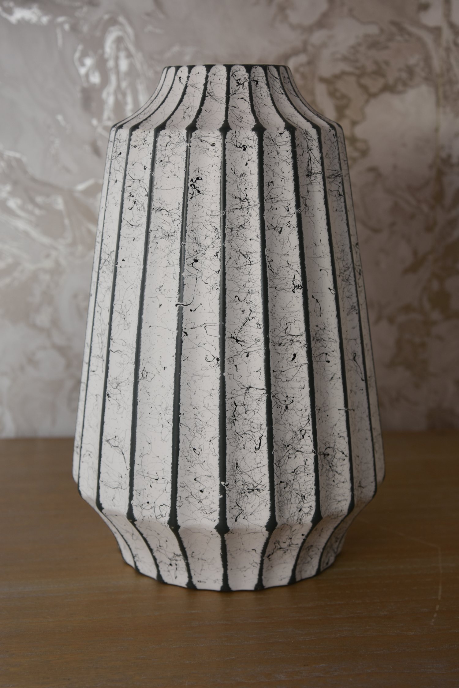 Ceramic modern grey & white vase