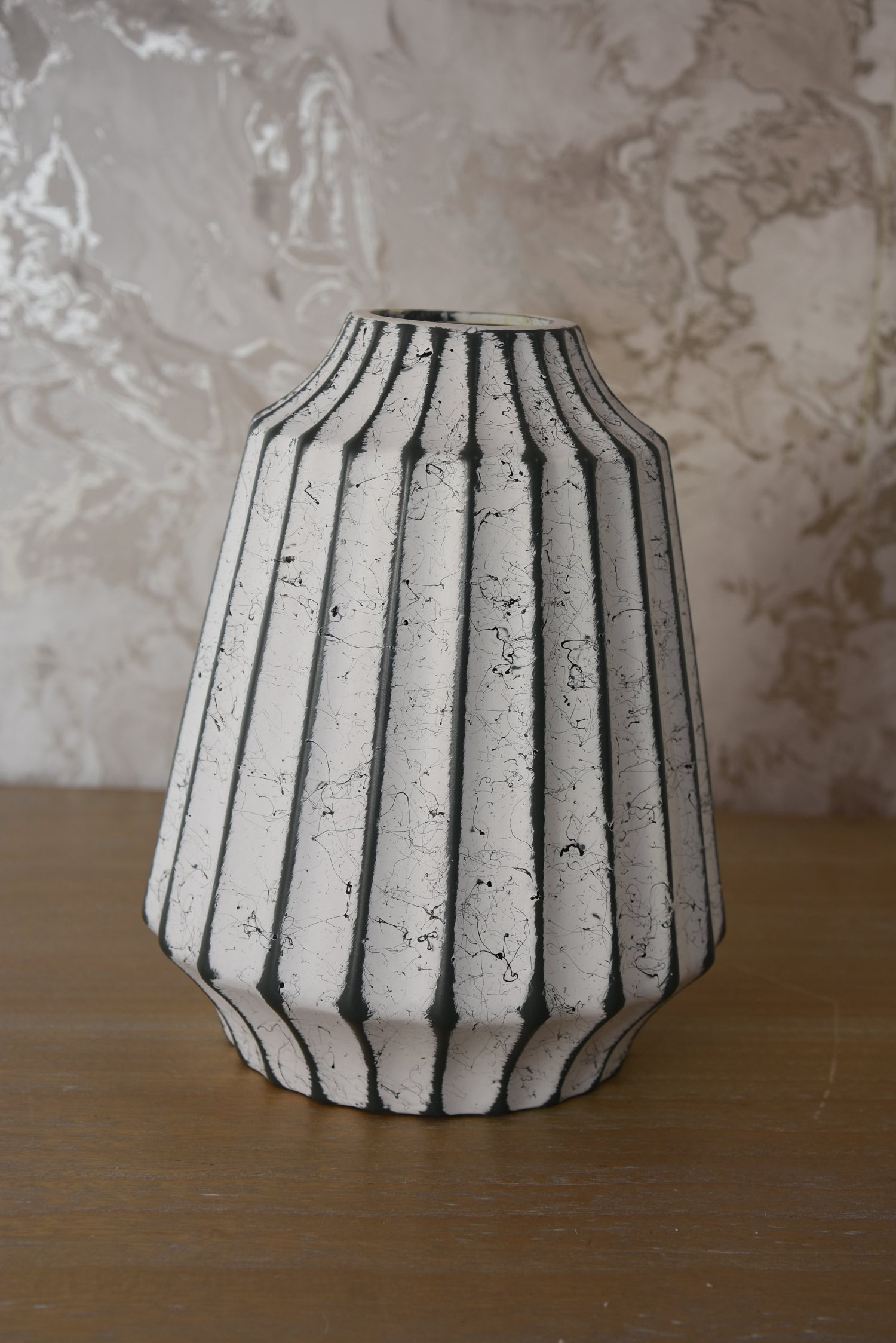Grey  & White ceramic modern vase