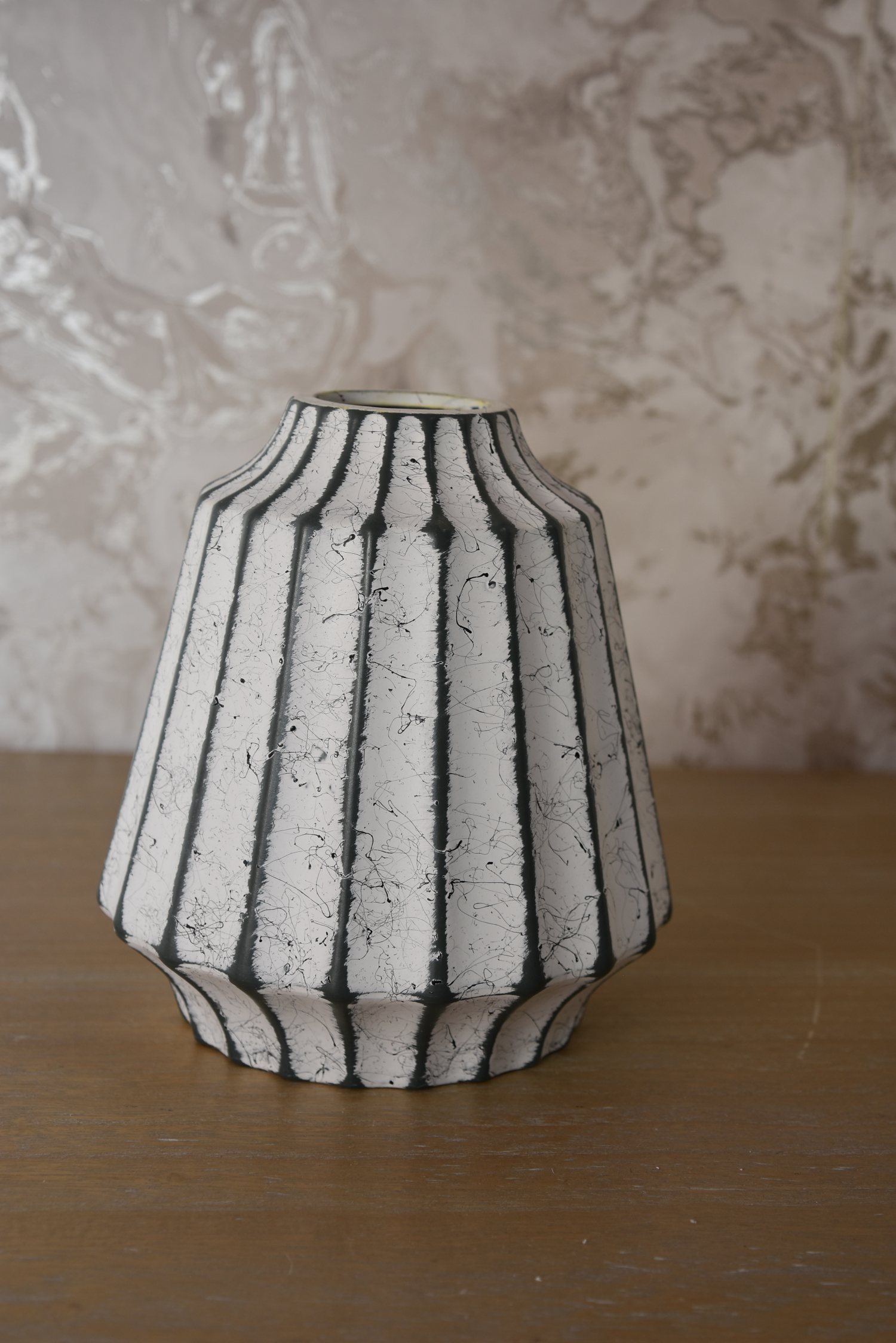 Modern grey & white ceramic vase