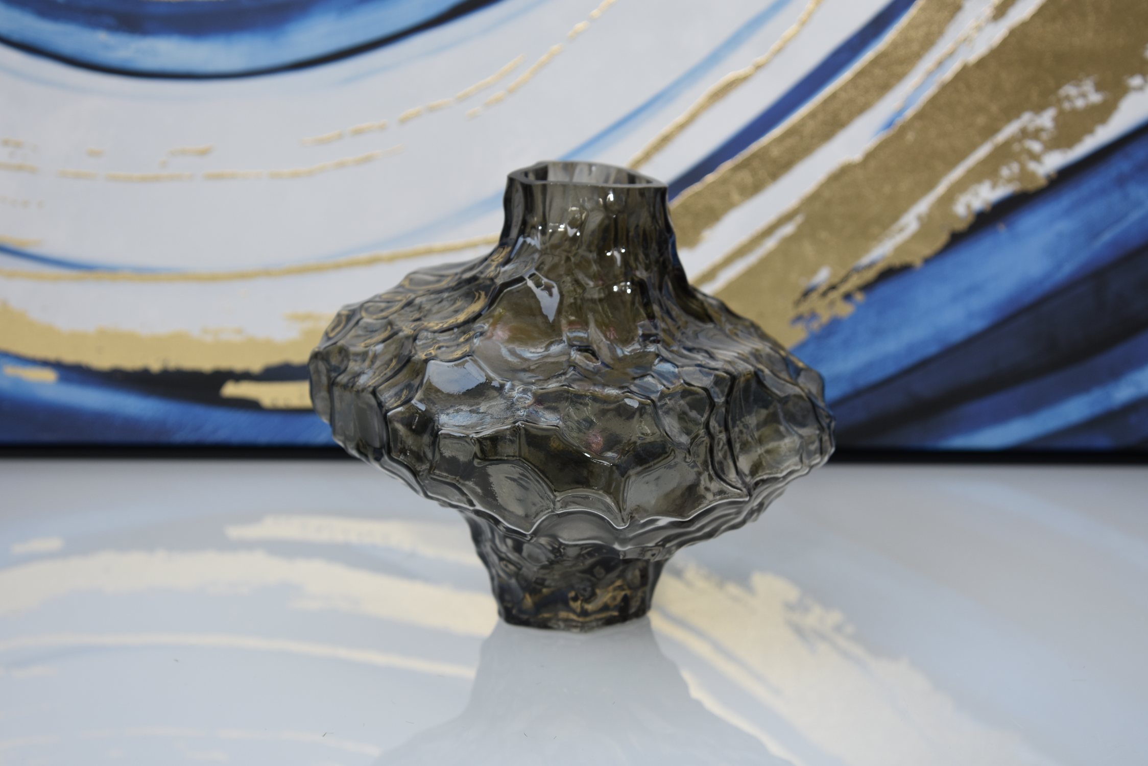 Modern glass black vase