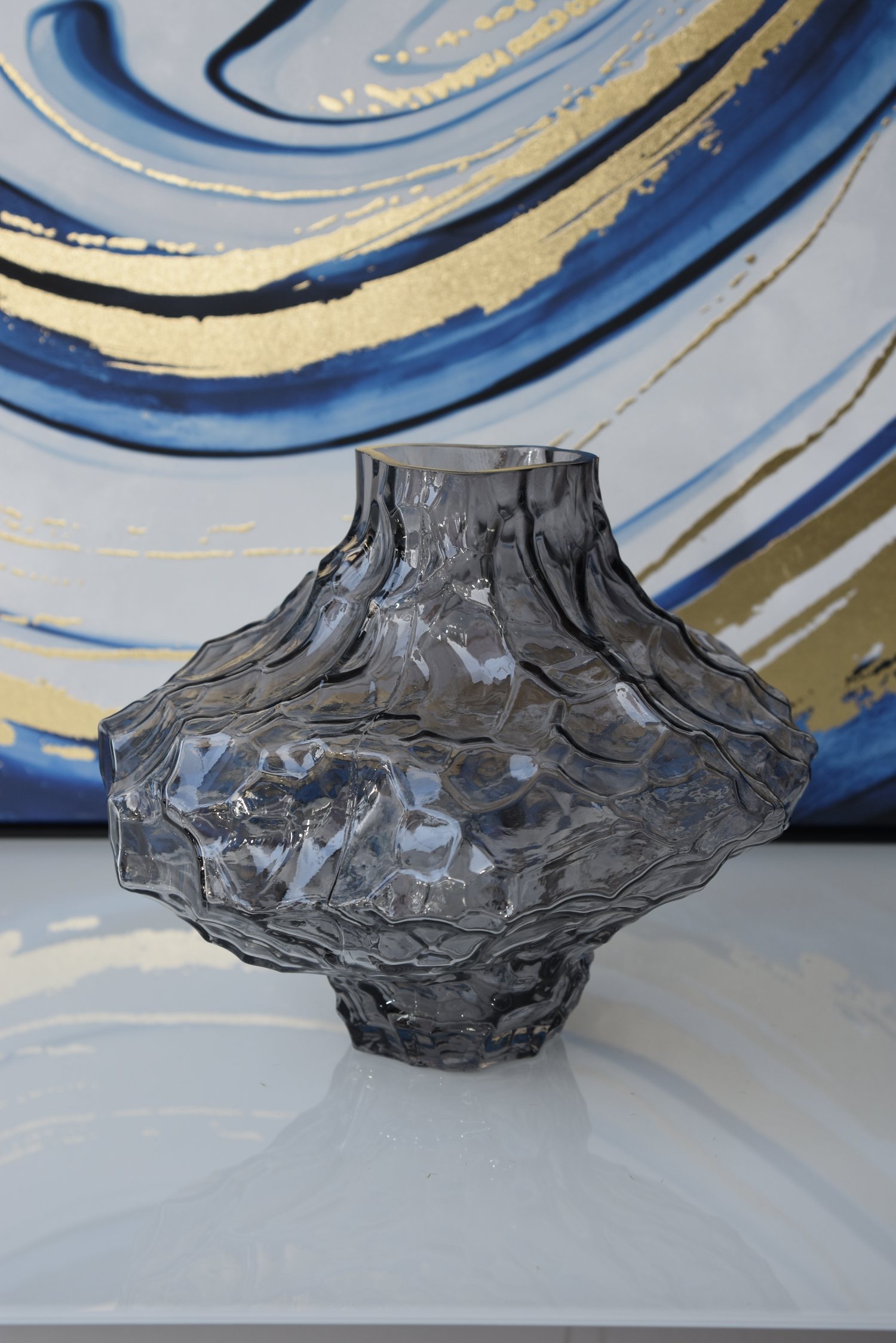 Modern glass black vase