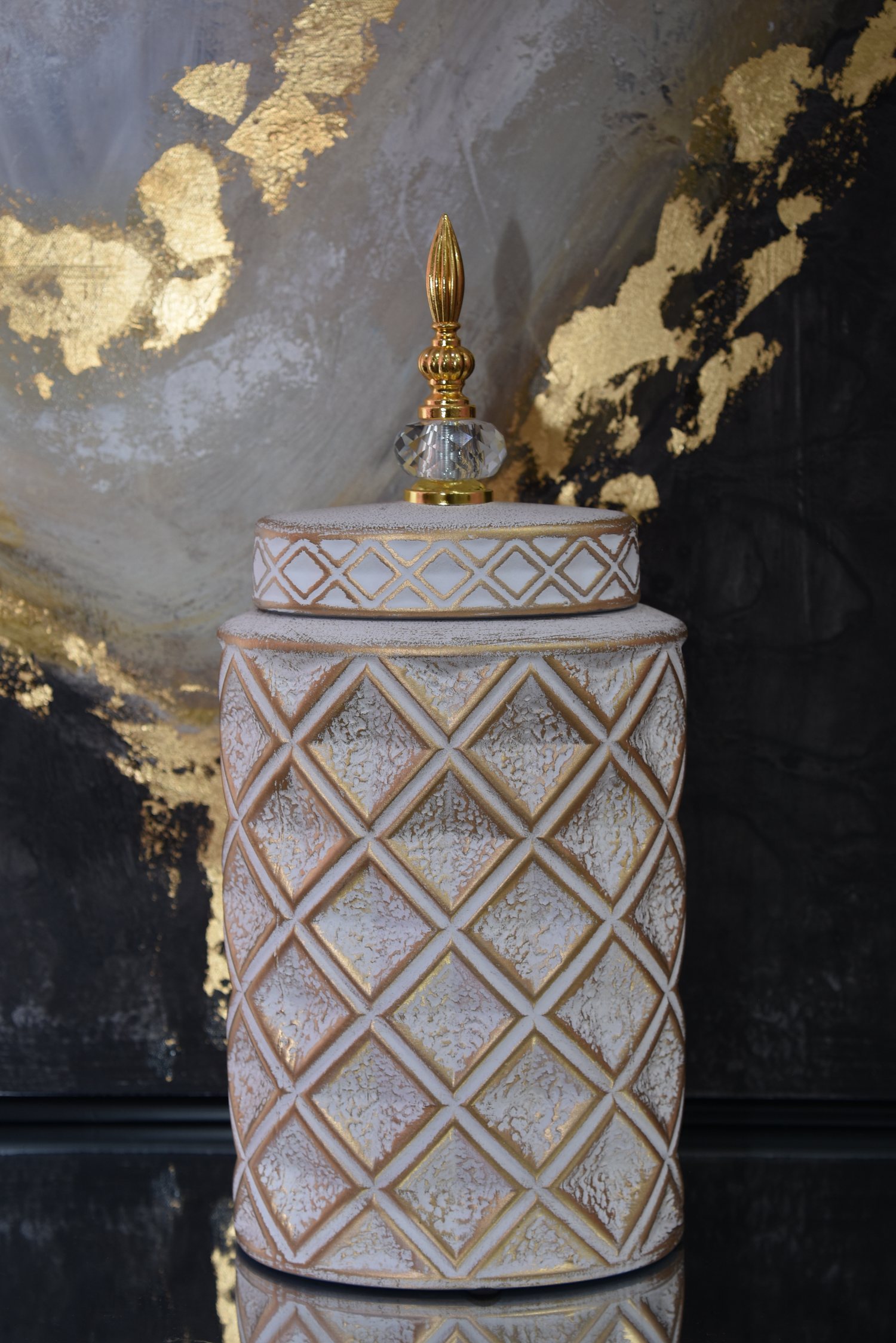 Vintage style ceramic jar