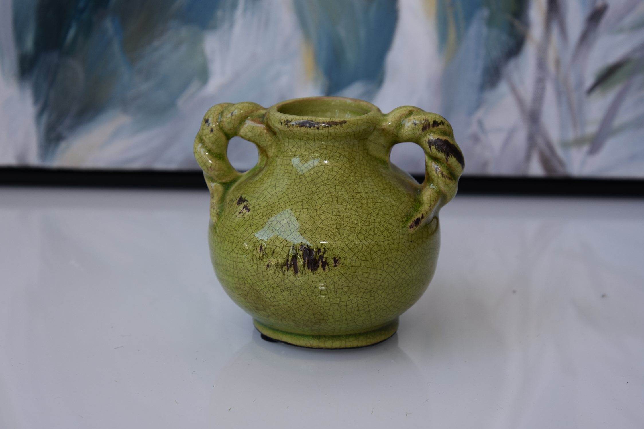 Oliveoil green ceramic pot