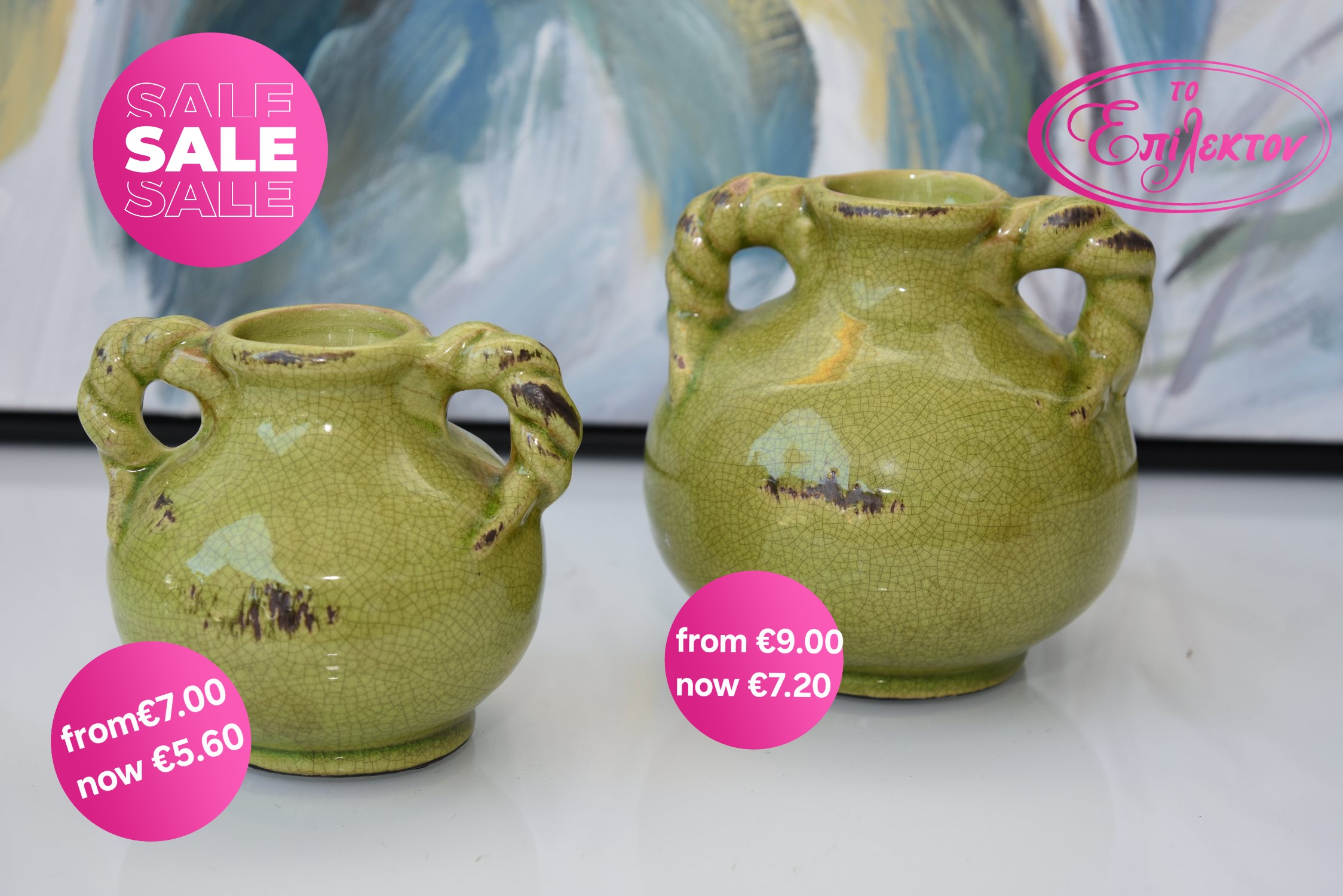 Oliveoil green ceramic pot large