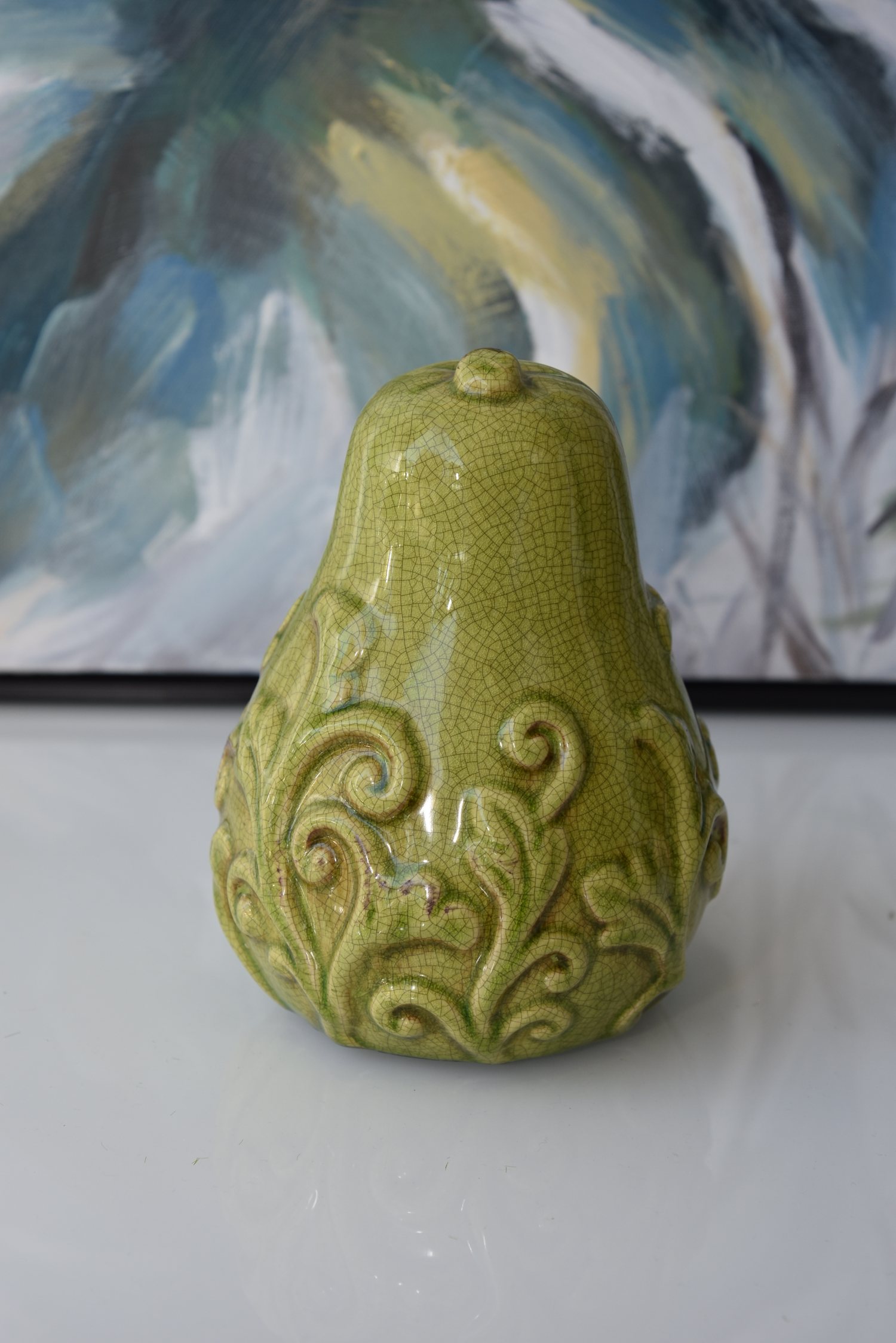 Olive oil ceramic pear large