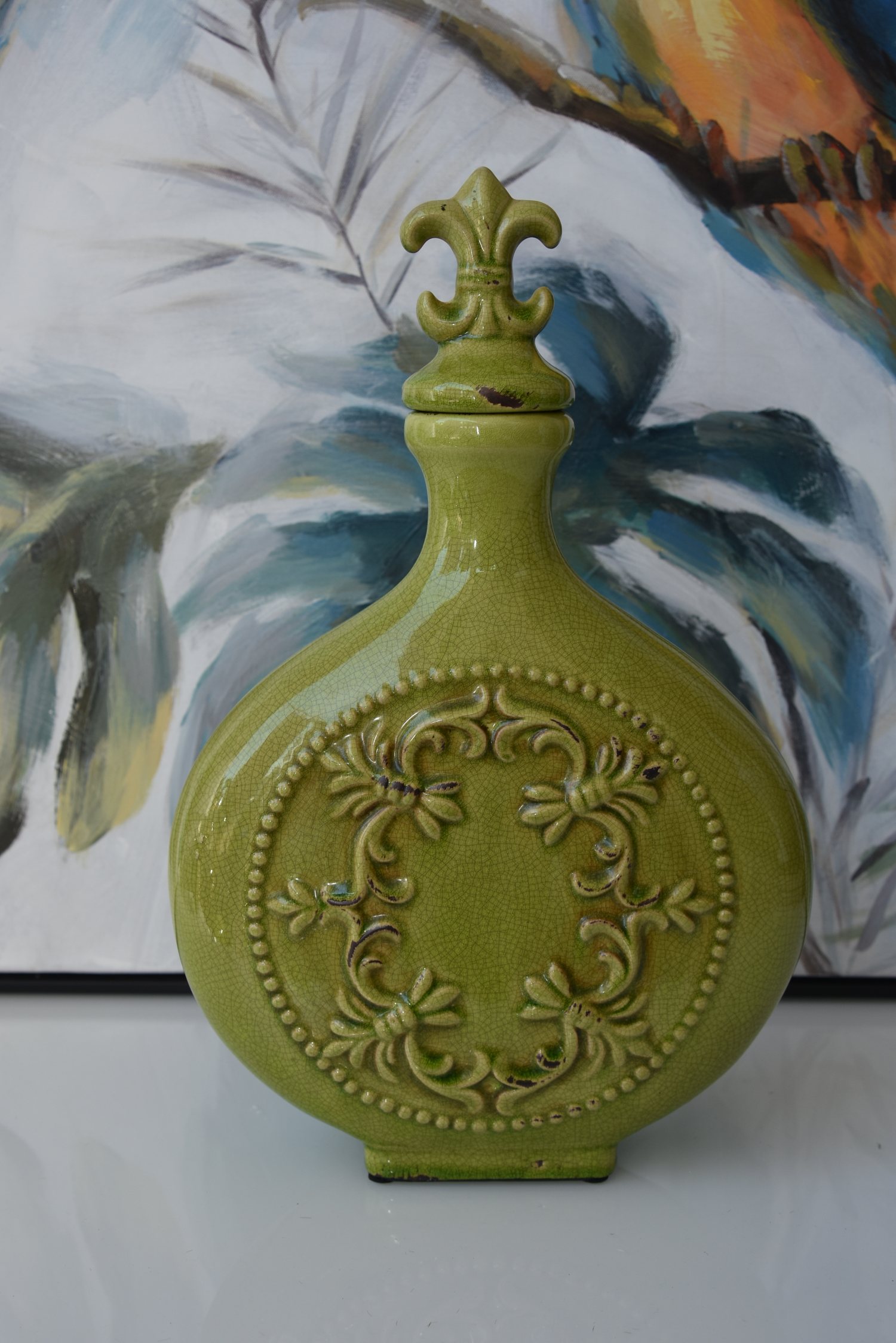 Olive oil ceramic bottle