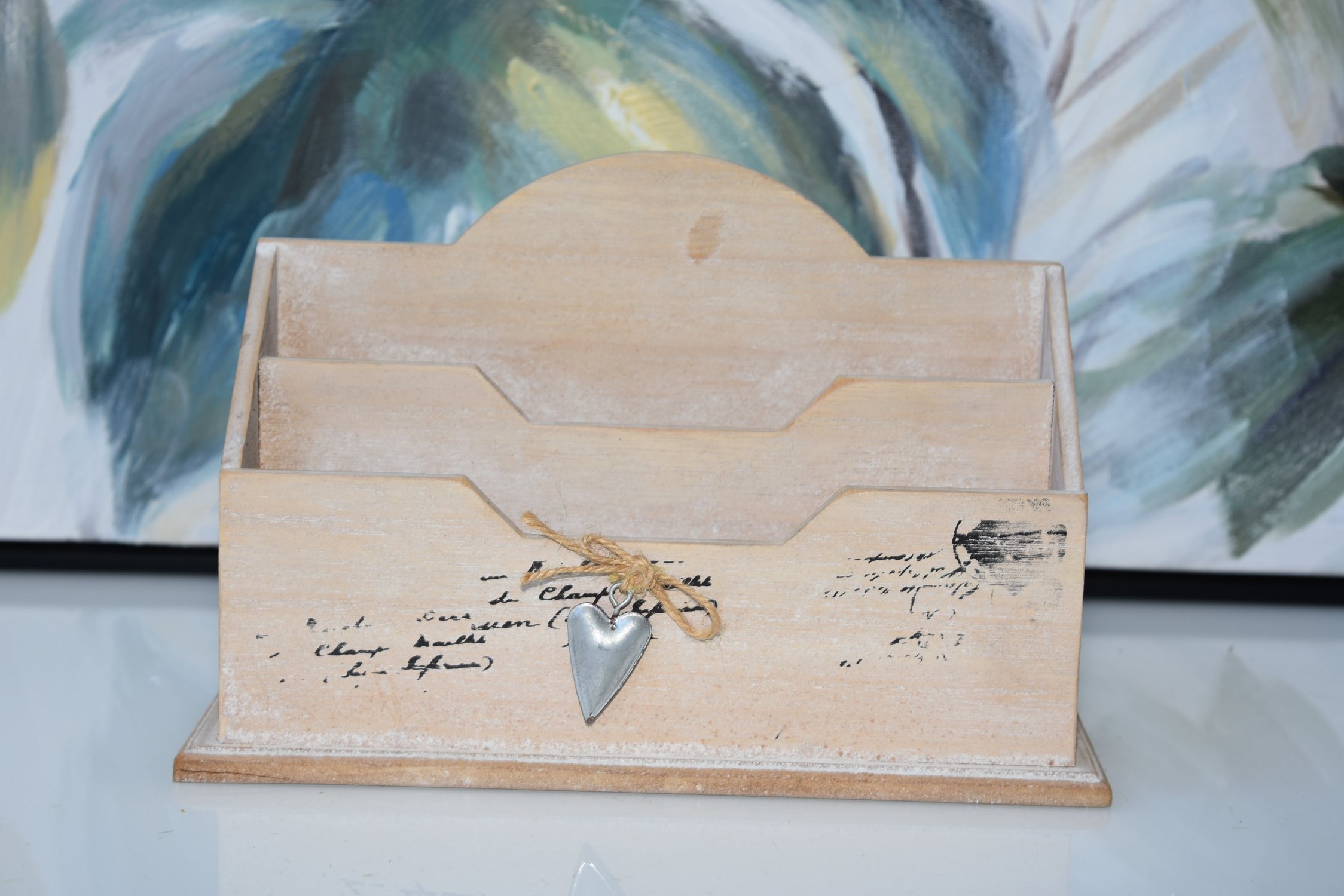 Vintagestyle wooden letter box