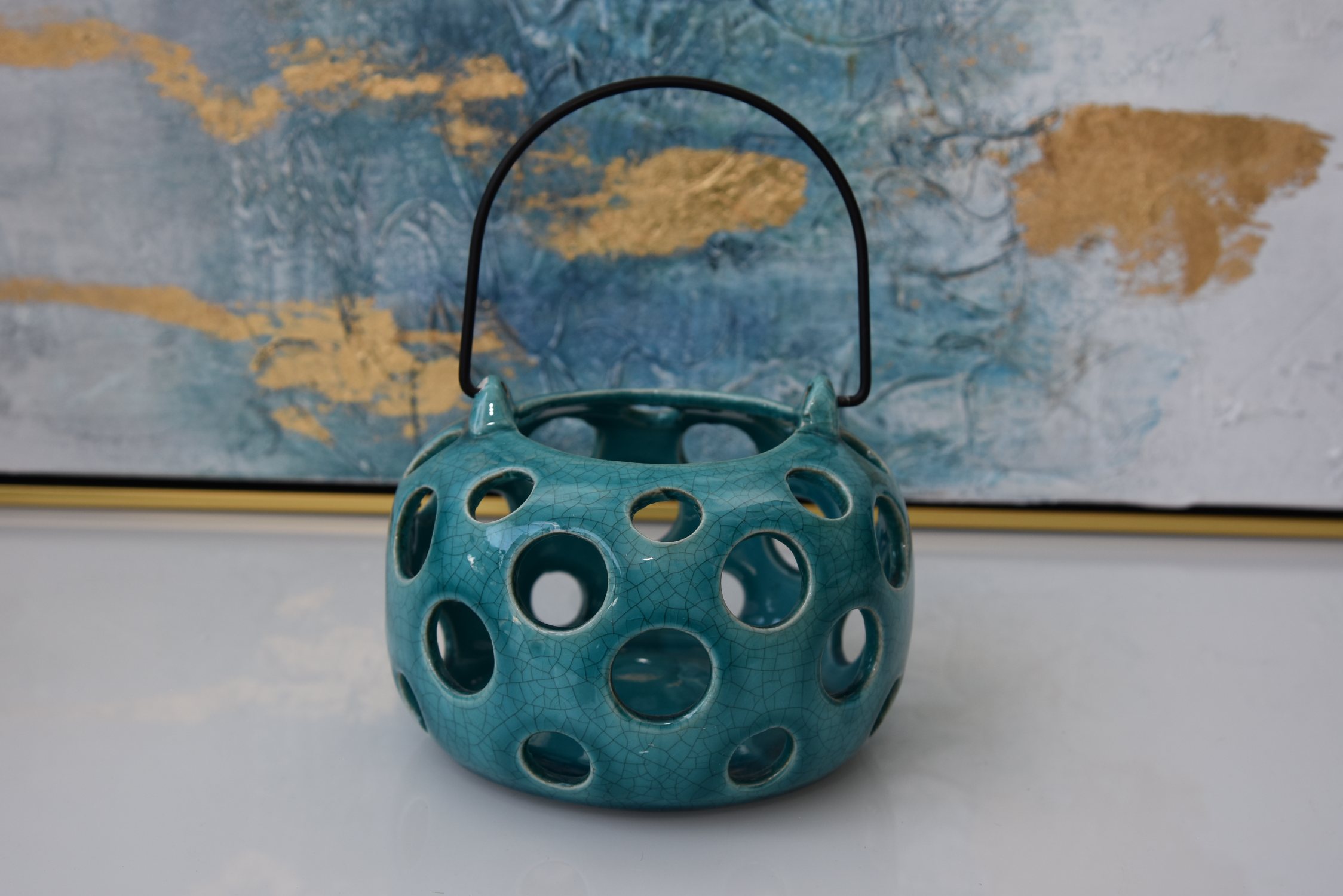 Vintagestyle ceramic tyrkouaz lattern small