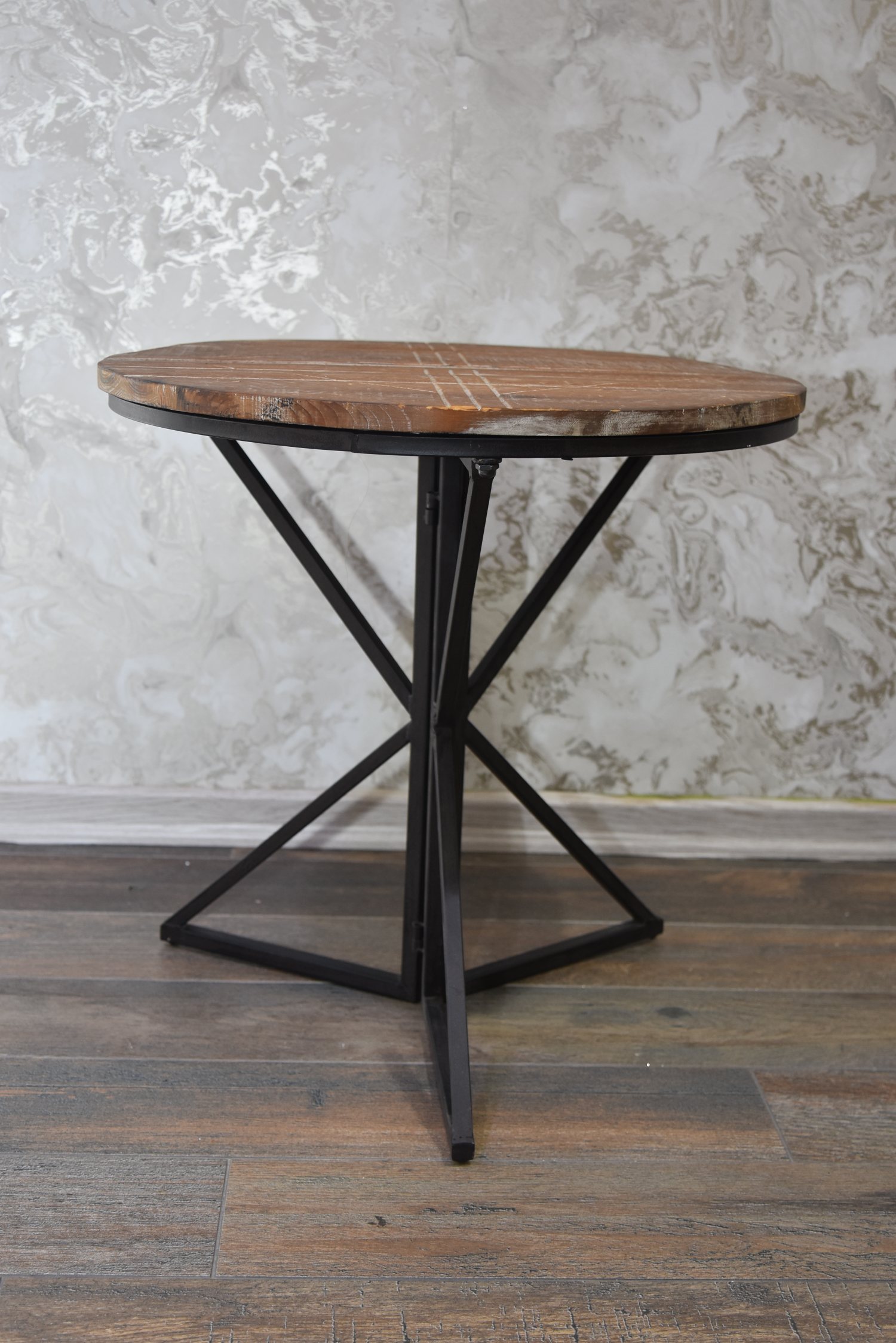Round wooden table