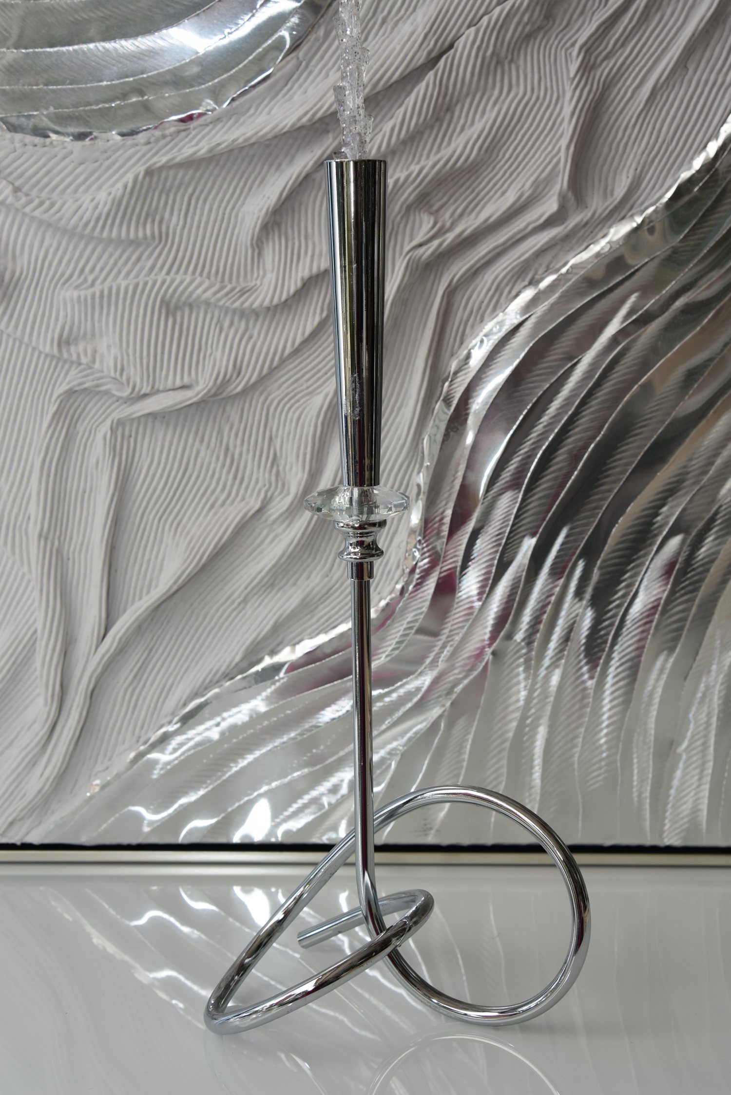 Metal silver candle holder