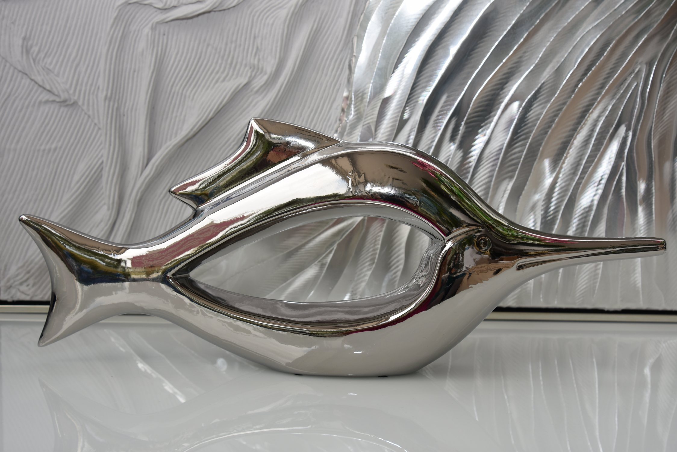 Ceramic silver swordfish