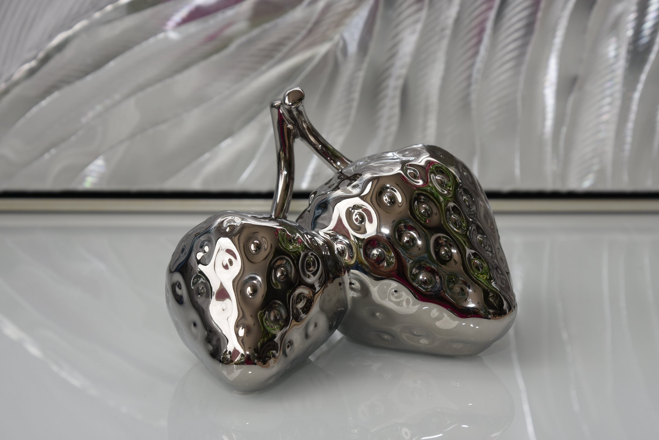 Ceramic Silver Strawberries