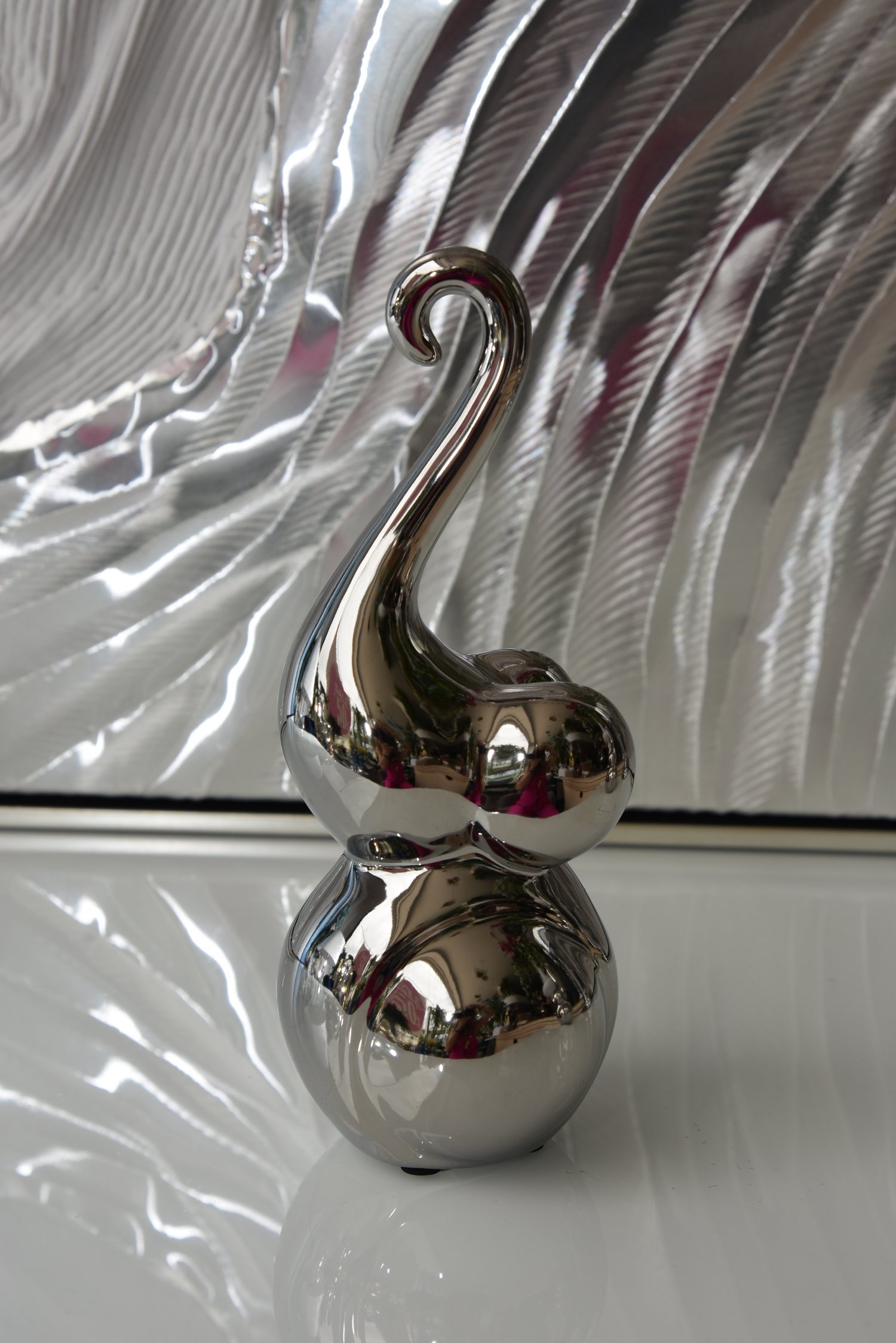 Ceramic silver elephant